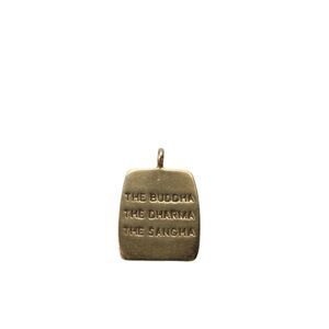 Designer Unisex 10K Yellow Gold Buddhist Tablet Pendant 4.4g